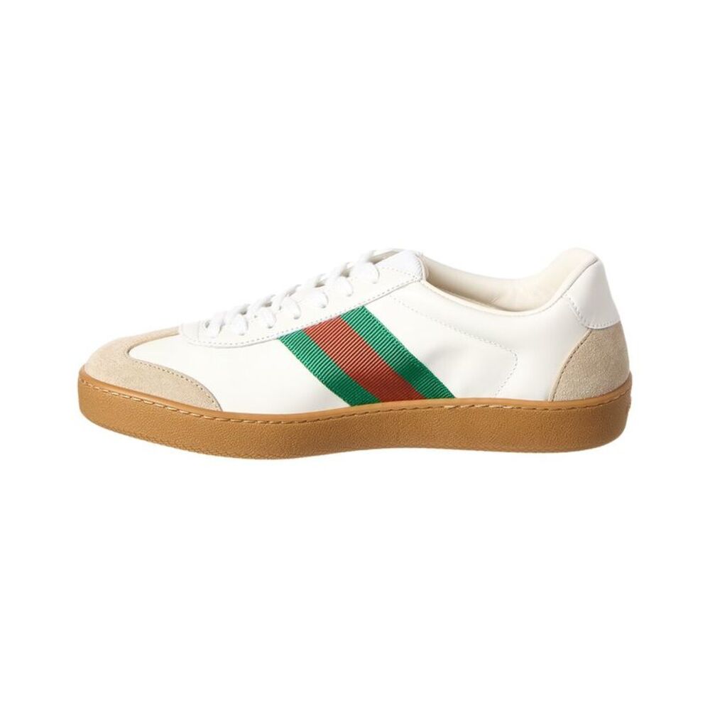 Gucci Leather & Suede Sneaker, White - Picture 2 of 5